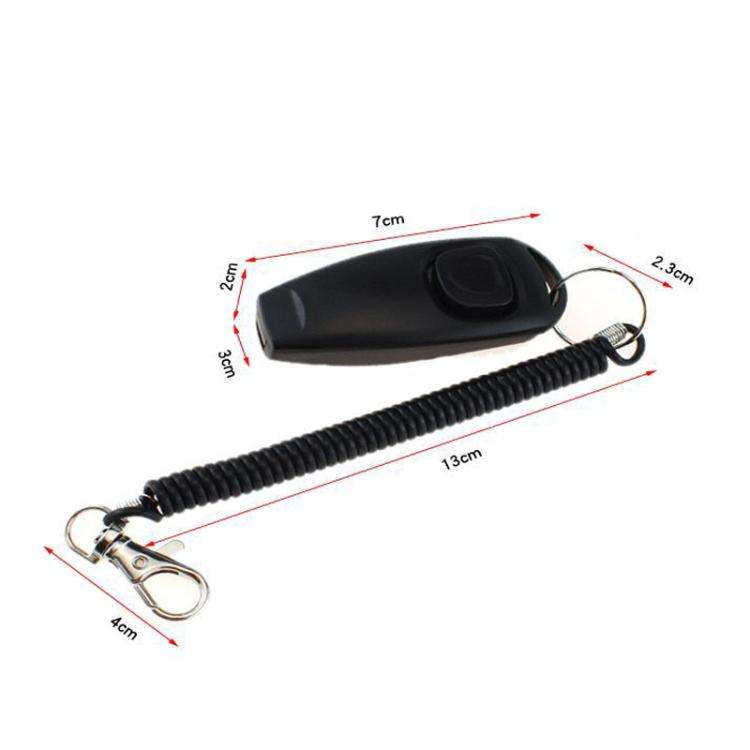 2 In 1 Pet Training Clicker Dog Whistle With Long Wristband(White)