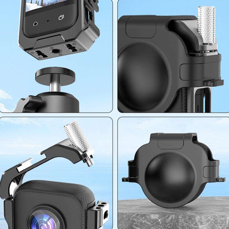 For Insta360 X3 HEPAIL AC62 Metal Rabbit Cage Magnetic Suction Horizontal Vertical Protective Frame