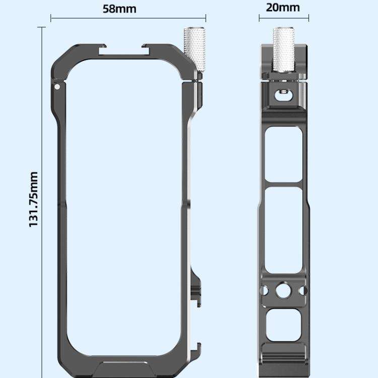 For Insta360 X3 HEPAIL AC62 Metal Rabbit Cage Magnetic Suction Horizontal Vertical Protective Frame