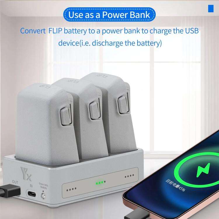 For DJI Flip YX 3-Way Charger Bidirectional Battery Management System