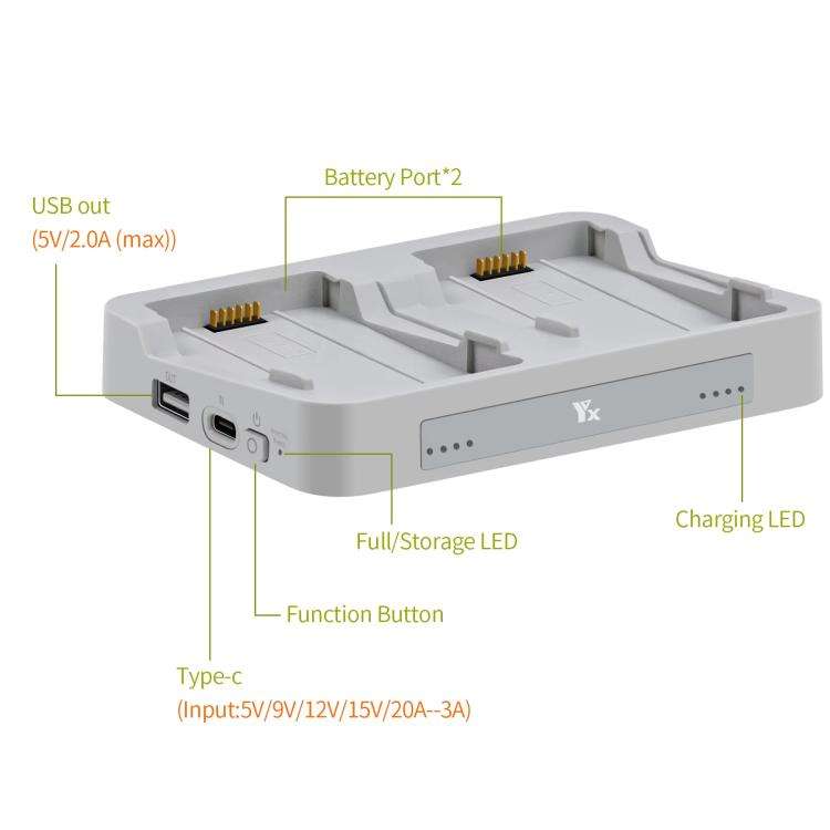 For DJI Flip YX Parallel Charger Hub Bidirectional Battery Management System