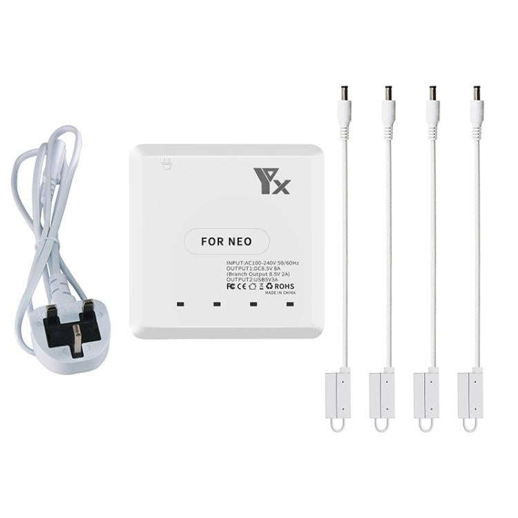 For DJI Neo Drone YX 4-port Battery Charger Charging Hub UK Plug