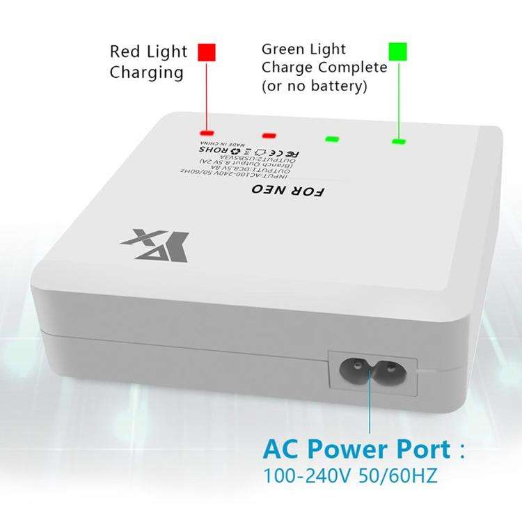 For DJI Neo Drone YX 4-port Battery Charger Charging Hub AU Plug