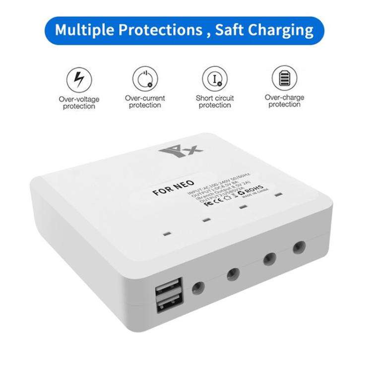 For DJI Neo Drone YX 4-port Battery Charger Charging Hub US Plug
