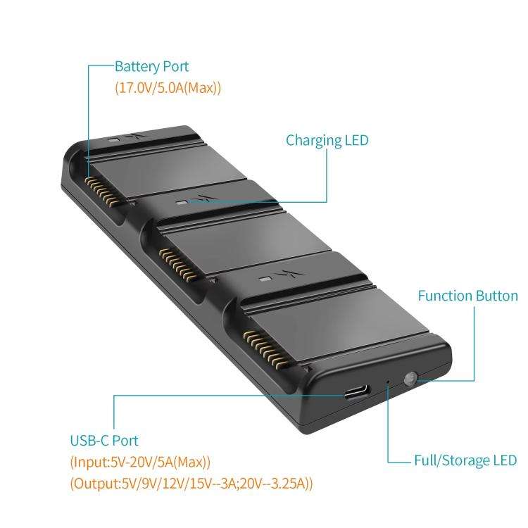 For DJI Air 3/Air 3S Battery Charger YX 3-way Charging Butler Drone Accessories