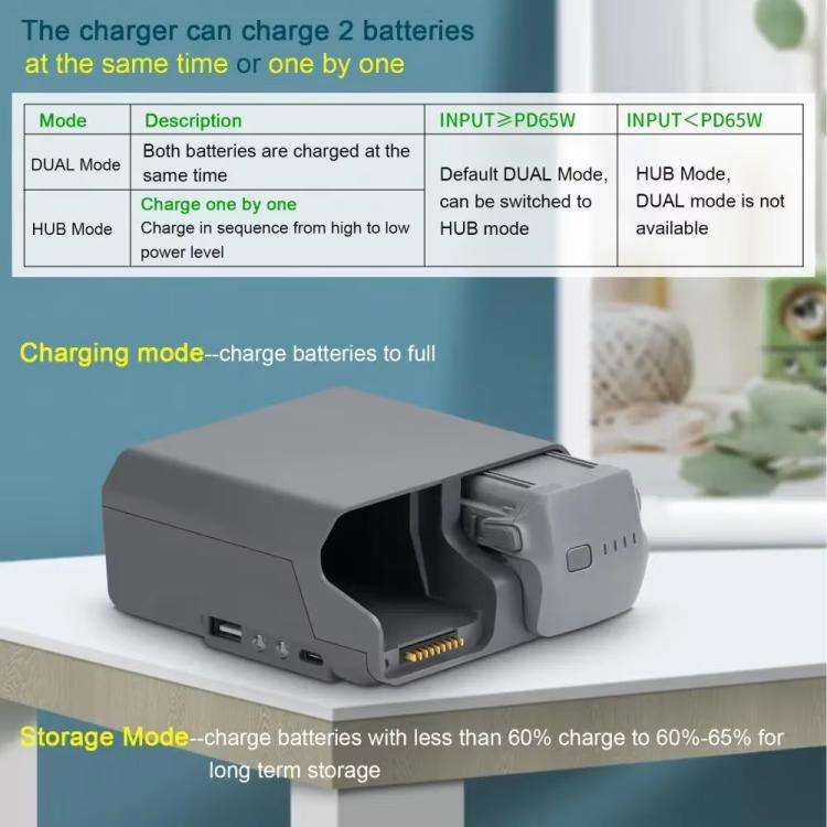 For DJI Air 3/Air 3S YX 2-Way Battery Charger Charging Butler With Color Screen Drone Accessories