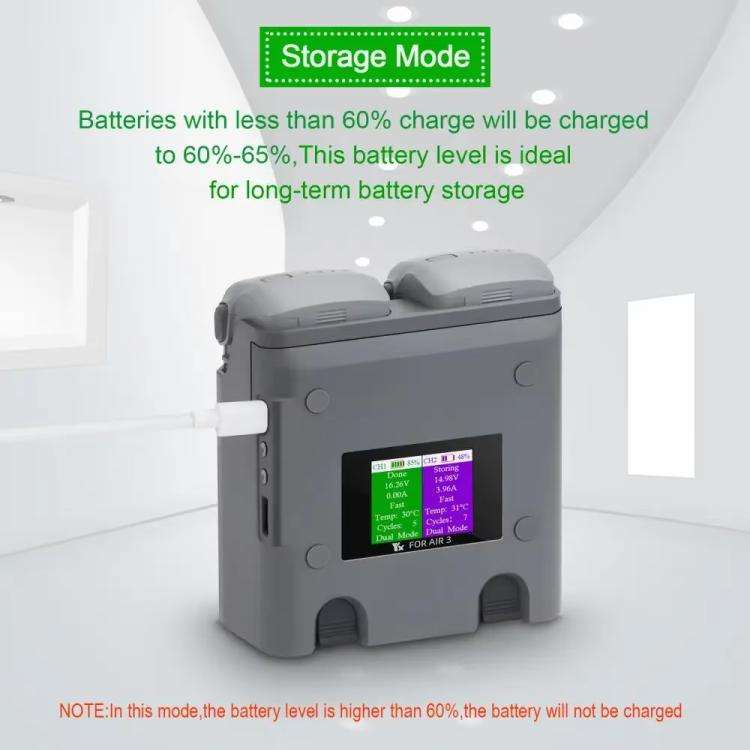 For DJI Air 3/Air 3S YX 2-Way Battery Charger Charging Butler With Color Screen Drone Accessories