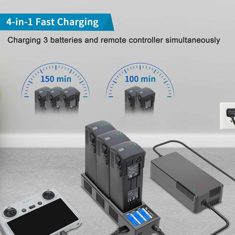 For DJI Mavic 3 YX Battery Charger Discharger Hub 3-in-1 Smart Charging Station With Color Screen...
