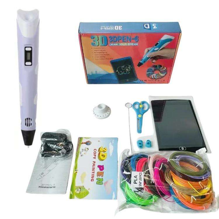 Hand-held 3D Printing Pen Kit with 20 Colors PLA Filament, Drawing Pad, Base, Scissors, Finger Gu...