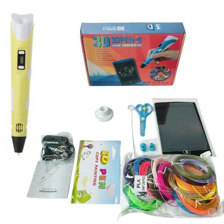Hand-held 3D Printing Pen Kit with 20 Colors PLA Filament, Drawing Pad, Base, Scissors, Finger Gu...