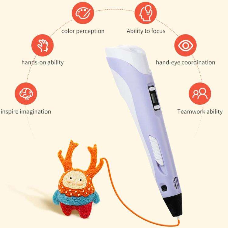 Hand-held 3D Printing Pen Kit with 20 Colors PLA Filament, Drawing Pad, Base, Scissors, Finger Gu...
