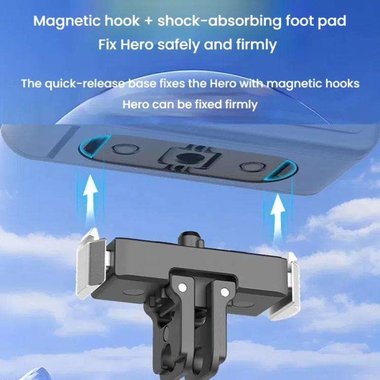 For GoPro HERO13 Black HEPAIL AC67 Magnetic Metal Quick Release Base