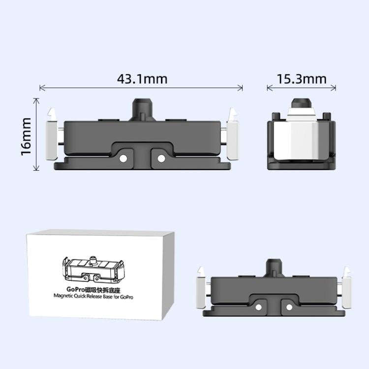 For GoPro HERO13 Black HEPAIL AC67 Magnetic Metal Quick Release Base