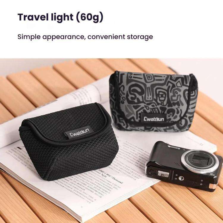 Cwatcun D200 Small Card Camera Bag Scratch-resistant Wear-resistant Portable Camera Bag(Black)