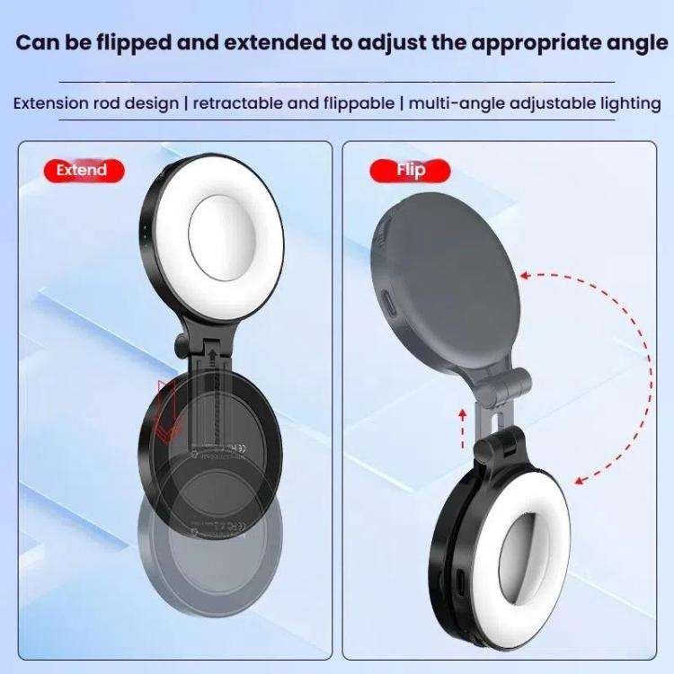 HEPAIL AC74 Magsafe Magnetic Smartphone Light Portable Handheld Selfie Light(Black)