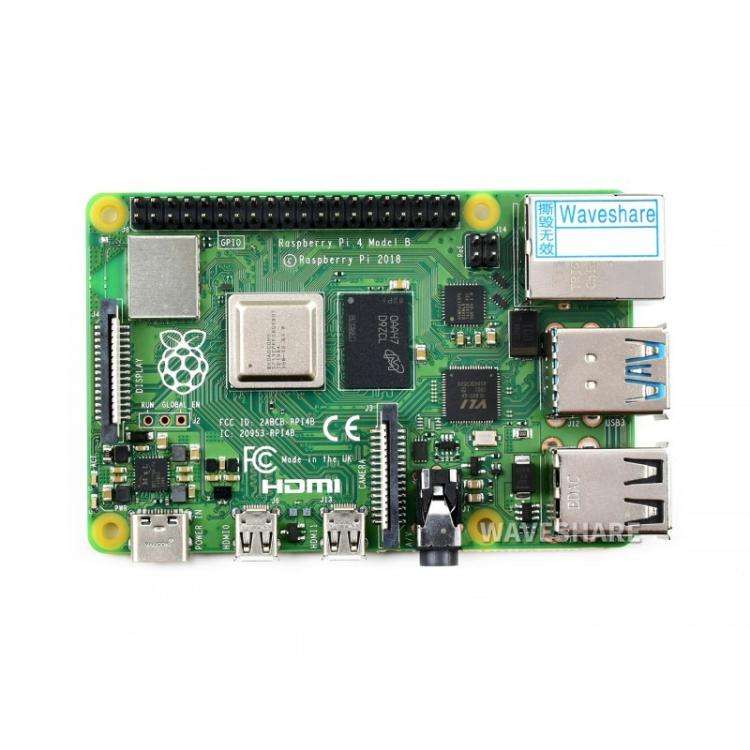 Waveshare For Raspberry Pi 4 Model 4GB BCM2711B0 64-Bit Quad-Core 4K Dual Mini HDMI For DIY, IoT,...