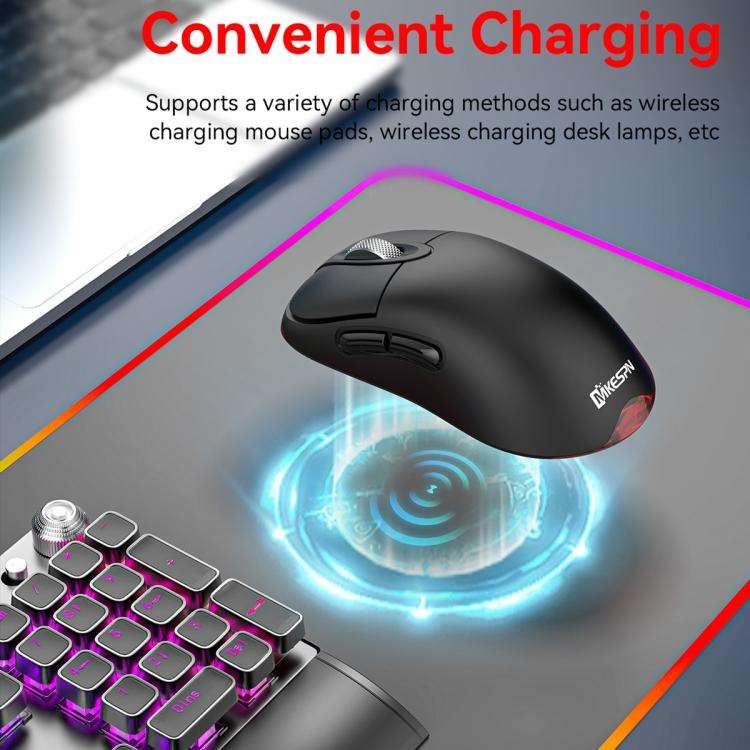 MKESPN Tri-Mode Wireless Gaming Mouse 24000 DPI, 6 RGB Lighting Modes, Rechargeable, Macro Progra...
