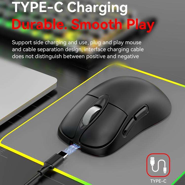 MKESPN Tri-Mode Wireless Gaming Mouse 24000 DPI, 6 RGB Lighting Modes, Rechargeable, Macro Progra...