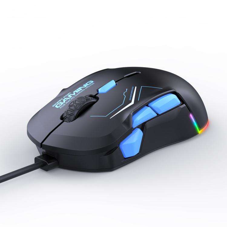 MKESPN 12800 DPI Ambidextrous Wired Gaming Mouse - 10 Programmable Buttons, RGB Customization, Sy...
