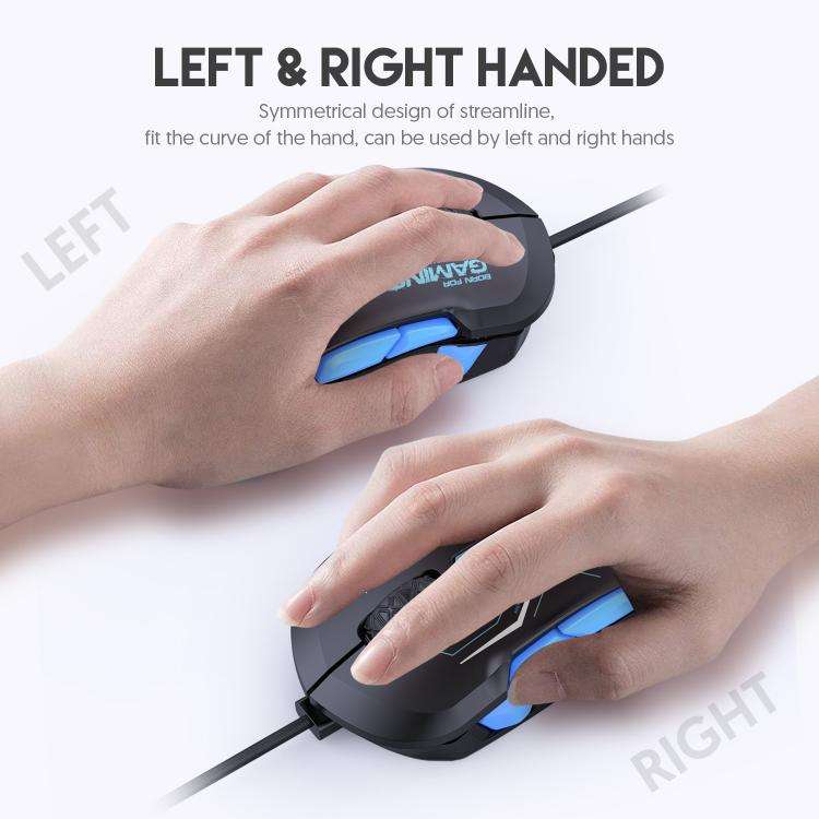 MKESPN 12800 DPI Ambidextrous Wired Gaming Mouse - 10 Programmable Buttons, RGB Customization, Sy...