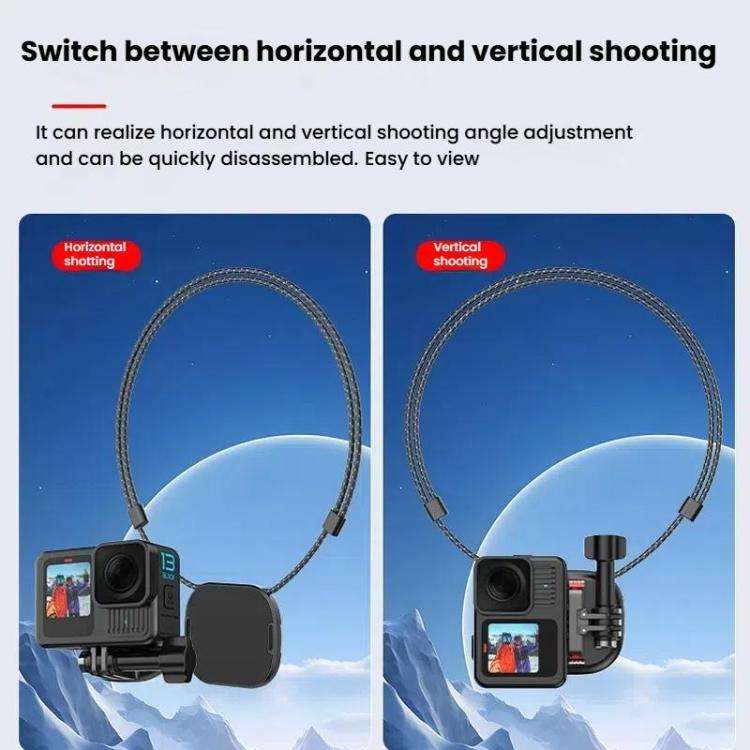 HEPAIL AC76 Action Camera Mobile Phone Magnetic Neck Strap Mount