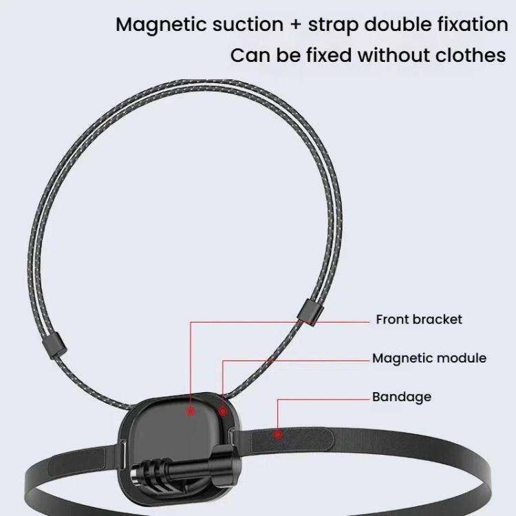 HEPAIL AC76 Action Camera Mobile Phone Magnetic Neck Strap Mount
