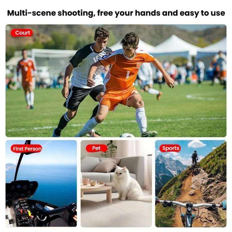 HEPAIL AC76 Action Camera Mobile Phone Magnetic Neck Strap Mount