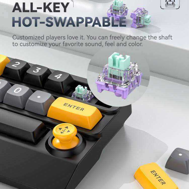 15-Key Wireless Tri-Mode Mechanical Gaming Keyboard Hot-Swappable, RGB Backlit, Macro Programmabl...