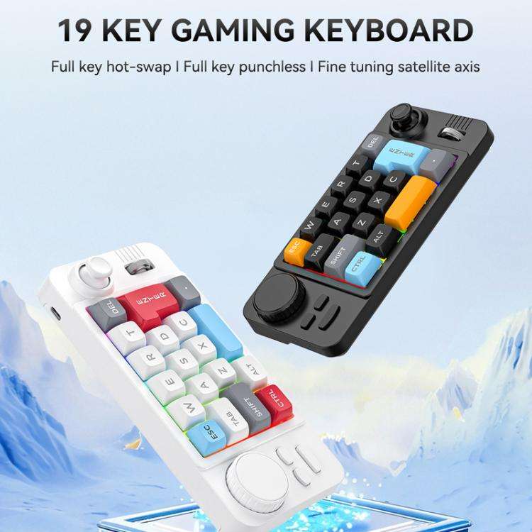 MKESPN  19-Key USB-C Wired Gaming Keyboard Macro Programmable Hot-Swappable Design with Control K...