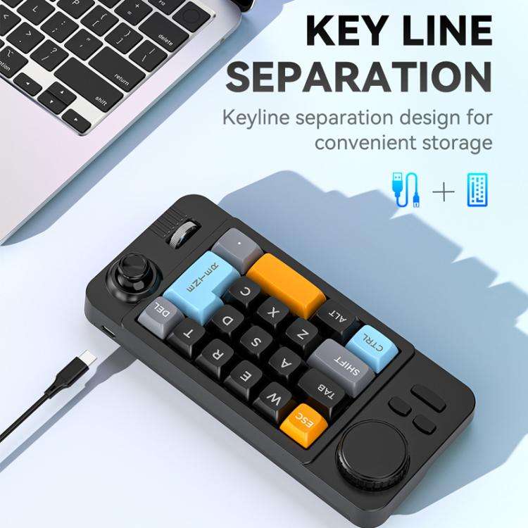 MKESPN  19-Key USB-C Wired Gaming Keyboard Macro Programmable Hot-Swappable Design with Control K...