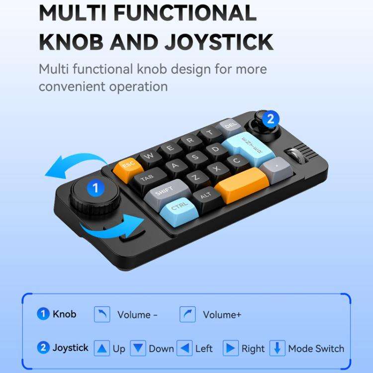 MKESPN  19-Key USB-C Wired Gaming Keyboard Macro Programmable Hot-Swappable Design with Control K...