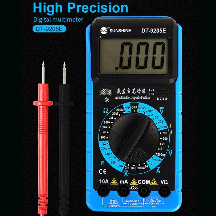 SUNSHINE DT-9205E High-Precision Digital Multimeter For Measuring Current Voltage Portable Repair...