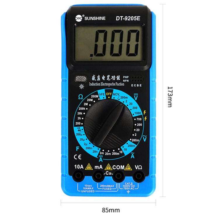 SUNSHINE DT-9205E High-Precision Digital Multimeter For Measuring Current Voltage Portable Repair...