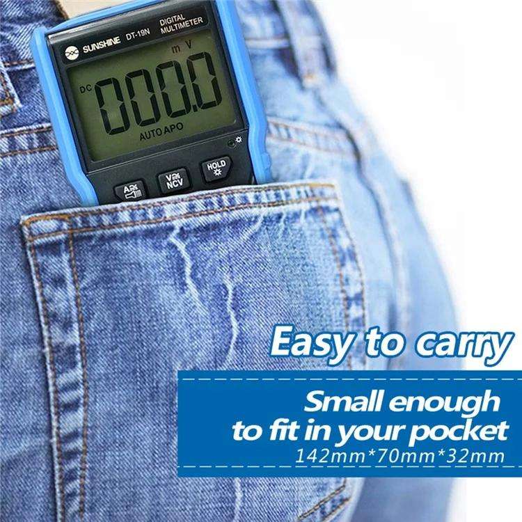 SUNSHINE DT-19N Mini Smart Digital Multimeter With LCD Display Repair Tool Tester