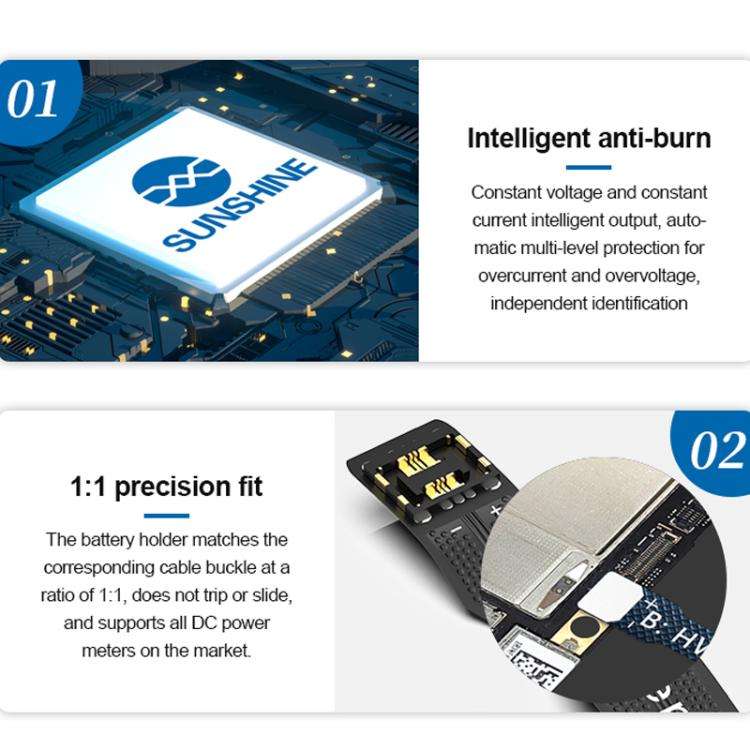 SUNSHINE SS-905H Android 8V High Voltage Power-On Cable Mobile Phone Repair Power Battery Cable