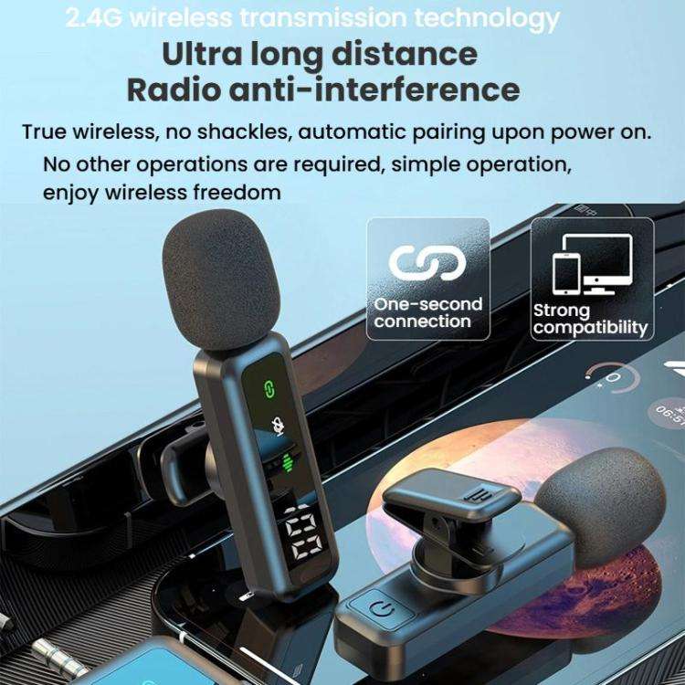 H68 3 In 1 Dual Mic Live Noise Reduction Video Shooting Mini Mobile Phone Microphone Digital Wire...