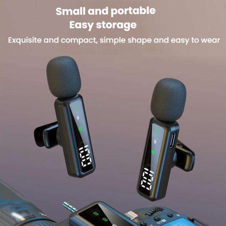 H67 8 Pin Dual Mic Live Noise Reduction Video Shooting Mini Mobile Phone Microphone Digital Wirel...