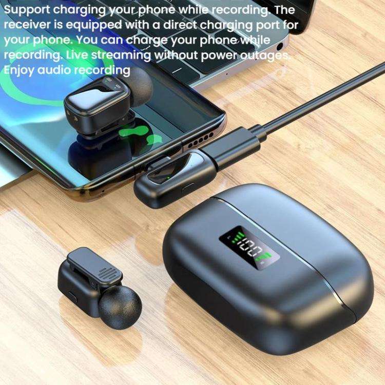 Type-C Dual Microphone Mini Wireless Finger Clip Microphone Mobile Phone Live Noise Reduction Blu...