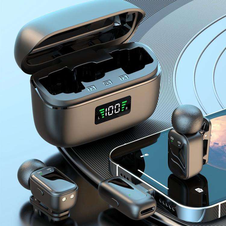 Type-C Dual Microphone Mini Wireless Finger Clip Microphone Mobile Phone Live Noise Reduction Blu...