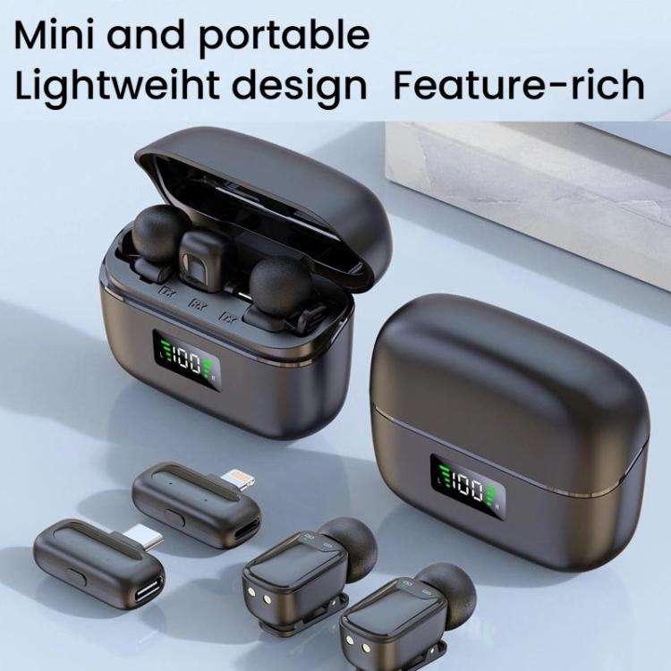 Type-C Dual Microphone Mini Wireless Finger Clip Microphone Mobile Phone Live Noise Reduction Blu...