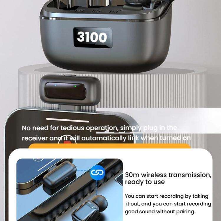 Type-C Dual Microphone Mini Wireless Finger Clip Microphone Mobile Phone Live Noise Reduction Blu...