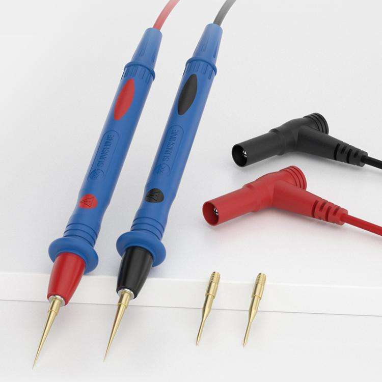 SUNSHINE SS-024B Replaceable Stainless Steel Probe Tips Soft Silicone Multimeter Probe Tips