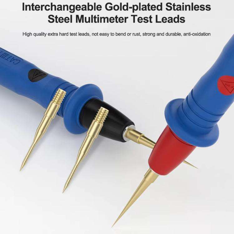 SUNSHINE SS-024B Replaceable Stainless Steel Probe Tips Soft Silicone Multimeter Probe Tips