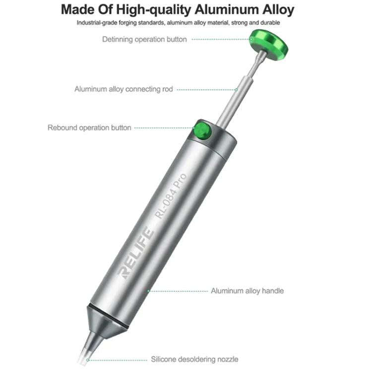 RELIFE RL-084 Pro Powerful Aluminium Alloy Solder Sucker Manual Solder Residue Sucker
