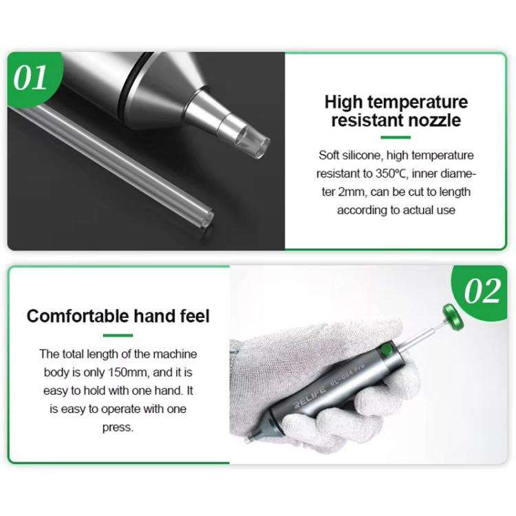 RELIFE RL-084 Pro Powerful Aluminium Alloy Solder Sucker Manual Solder Residue Sucker