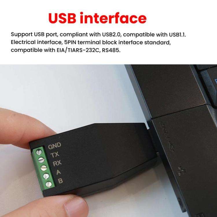 AMSAMOTION USB to RS232/485 Converter Adapter for Industrial Automation, PLC, POS(Black)