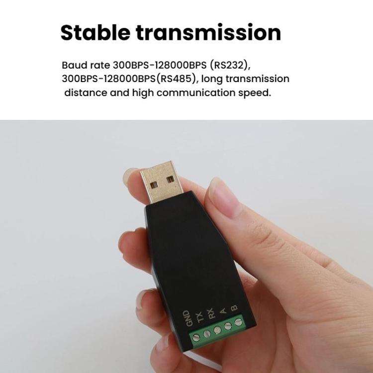 AMSAMOTION USB to RS232/485 Converter Adapter for Industrial Automation, PLC, POS(Black)