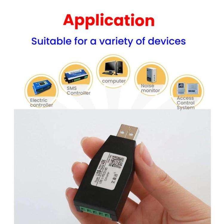 AMSAMOTION USB to RS232/485 Converter Adapter for Industrial Automation, PLC, POS(Black)