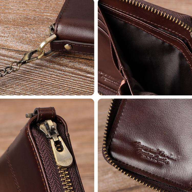HUMERPAUL BP783 Unisex Short Leather Wallet With RFID Multi-Card Holder(Brown)