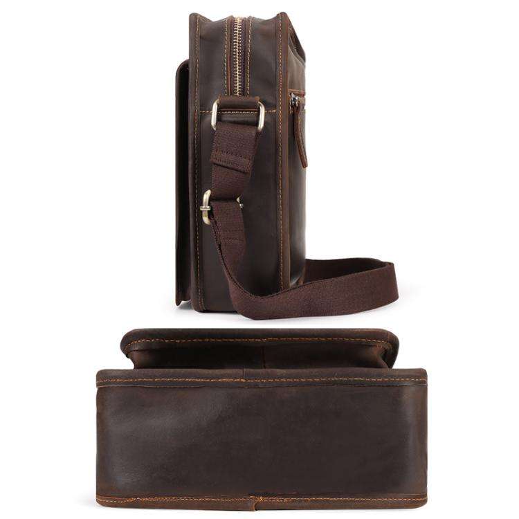 HUMERPAUL MH702 Men Vertical Crossbody Bag Casual Leather Shoulder Bag(Light Brown)